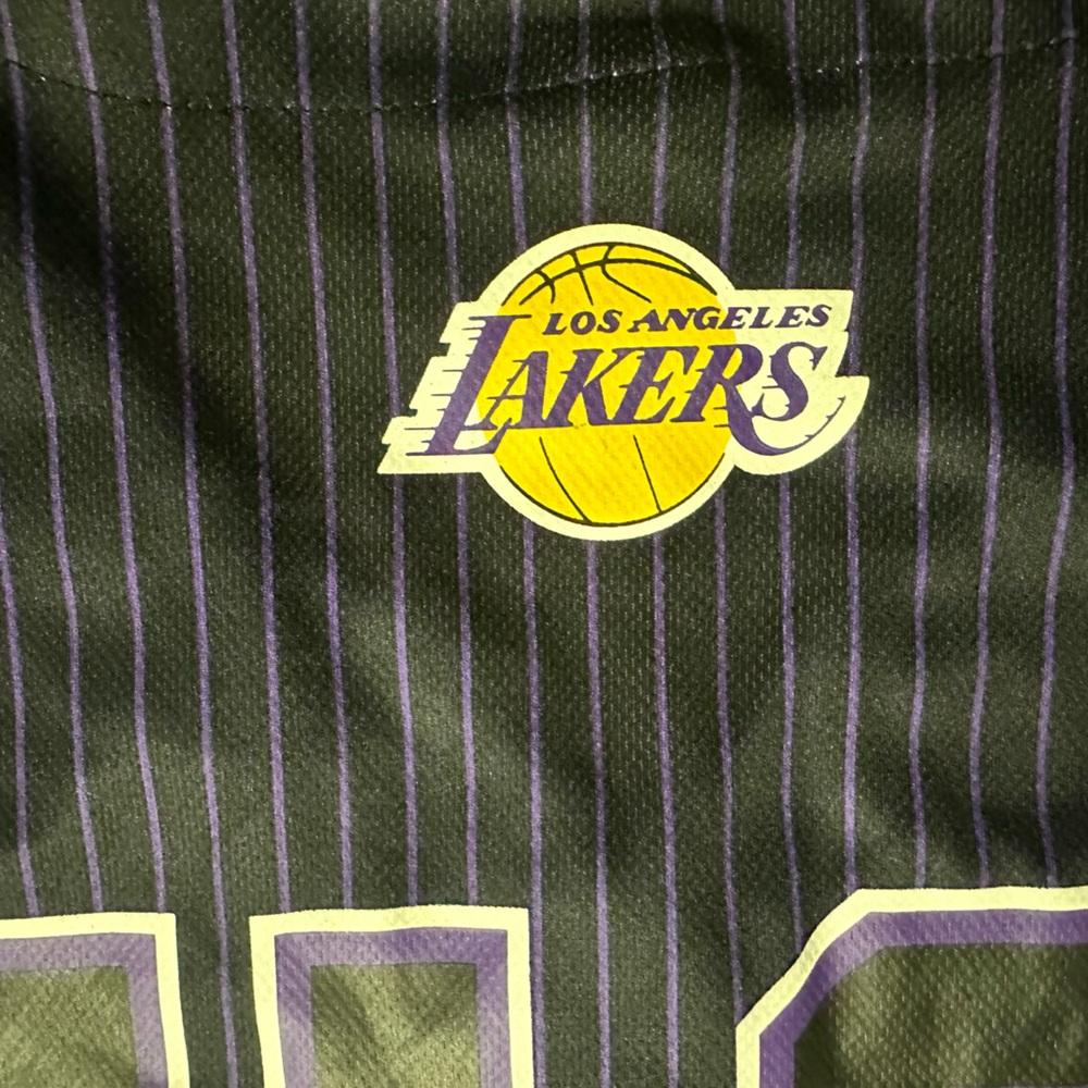 NBA Apparel Men Los Angeles Lakers Button Down Jersey Black Sz XL - Picture 5 of 6